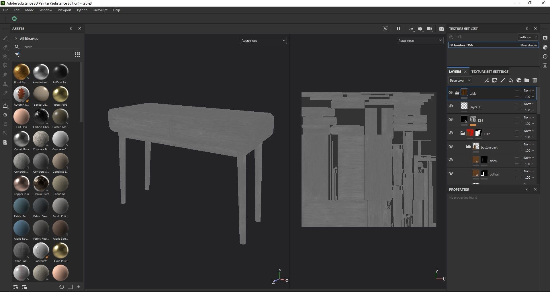 Table in Walnut Wood Finish 3D model_9