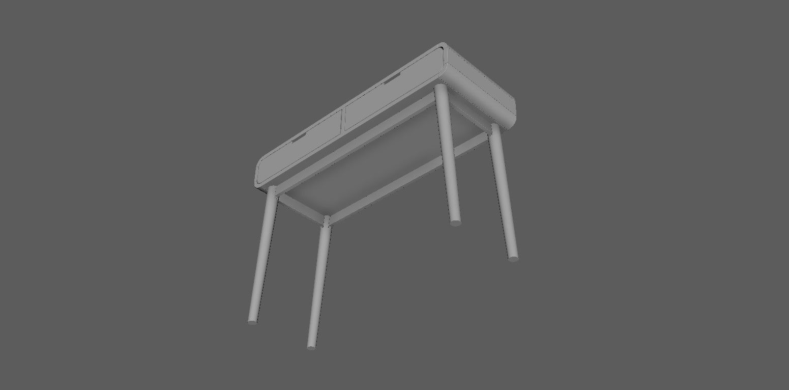 Table in Walnut Wood Finish 3D model_21