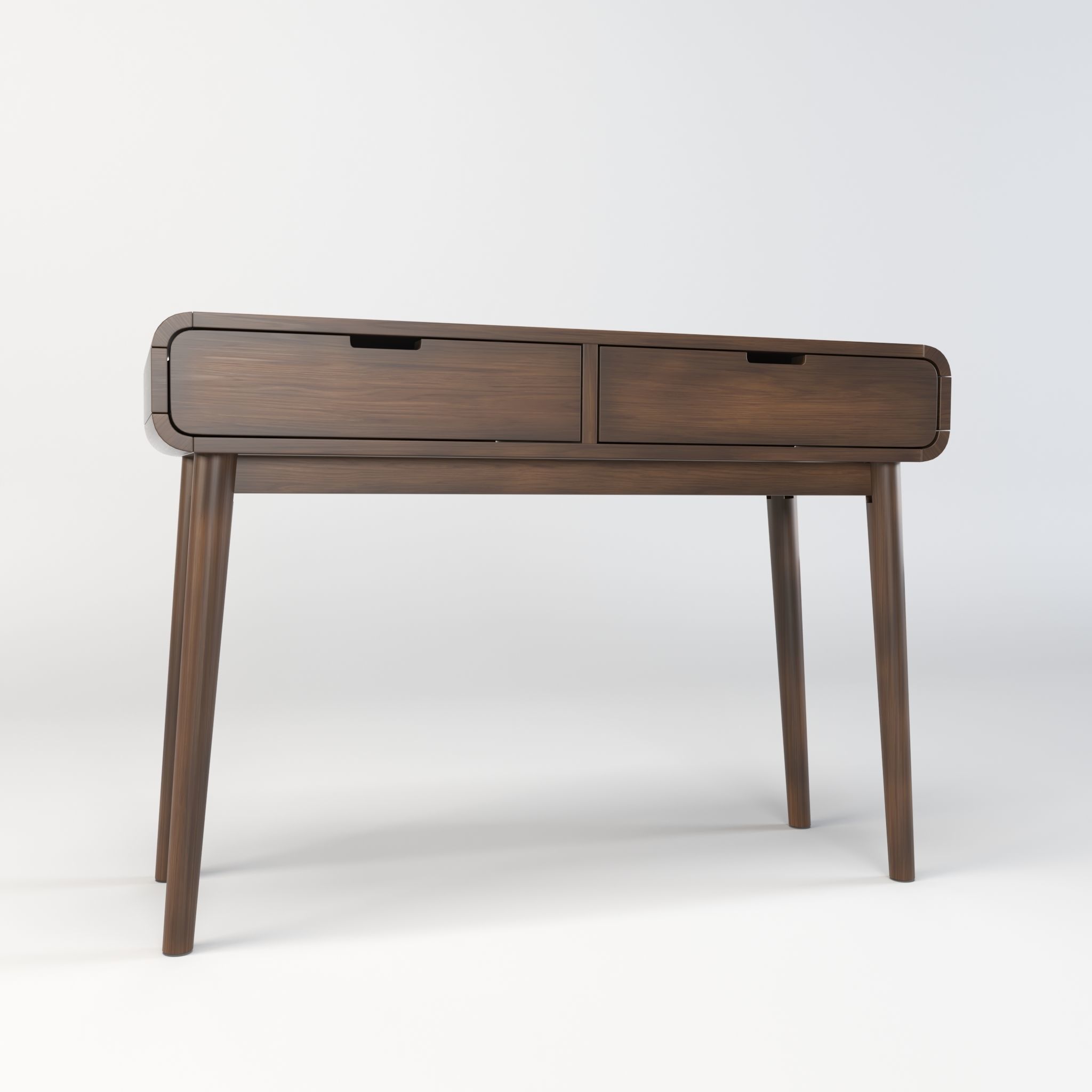 Table in Walnut Wood Finish 3D model_1