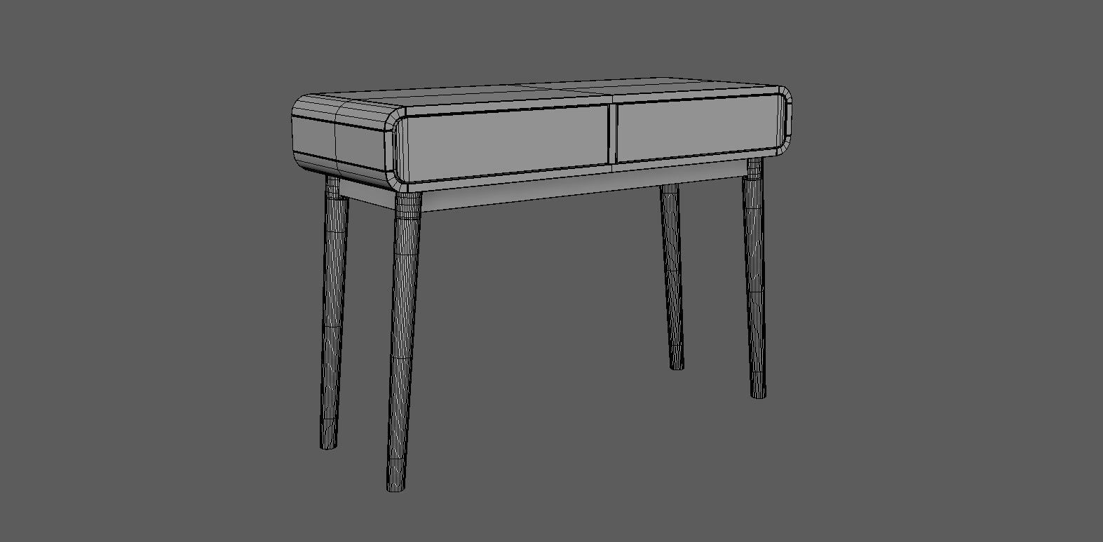 Table in Walnut Wood Finish 3D model_19