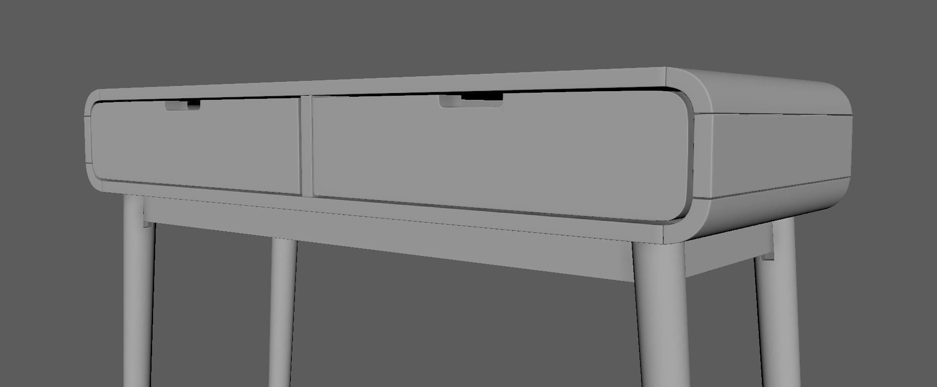 Table in Walnut Wood Finish 3D model_25