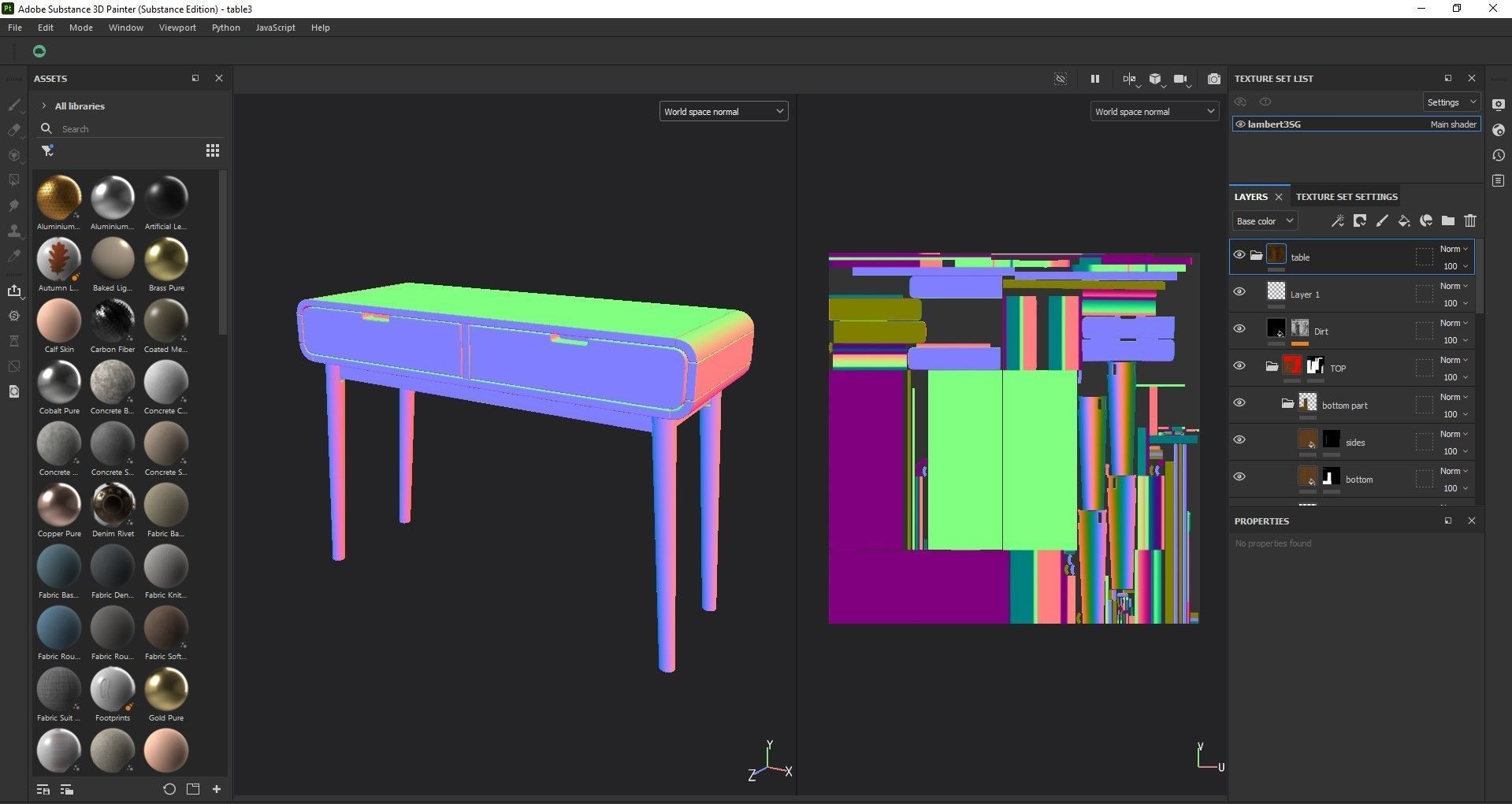 Table in Walnut Wood Finish 3D model_10