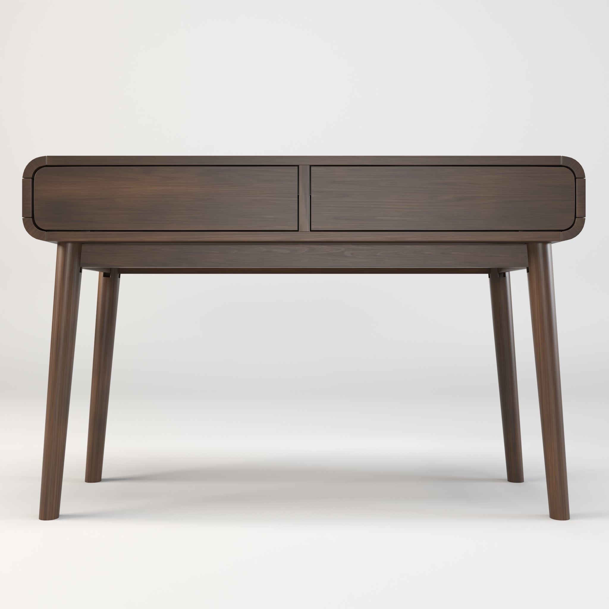 Table in Walnut Wood Finish 3D model_3