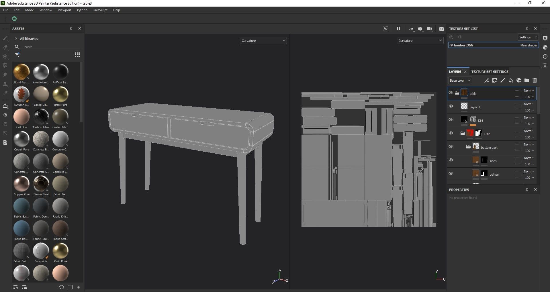 Table in Walnut Wood Finish 3D model_13