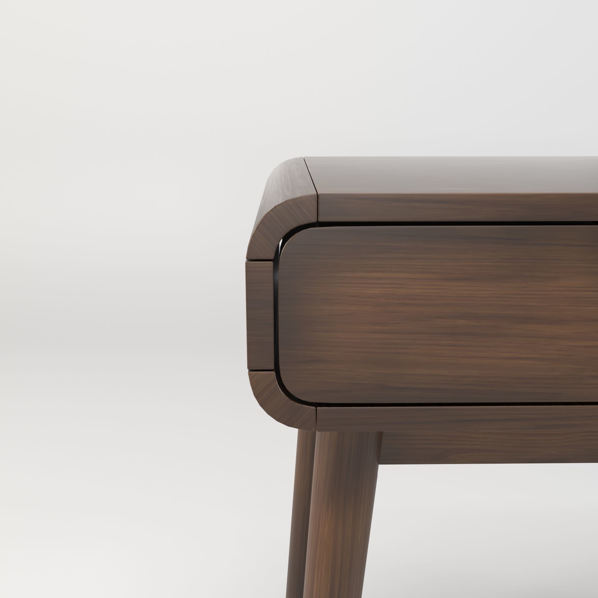 Table in Walnut Wood Finish 3D model_5