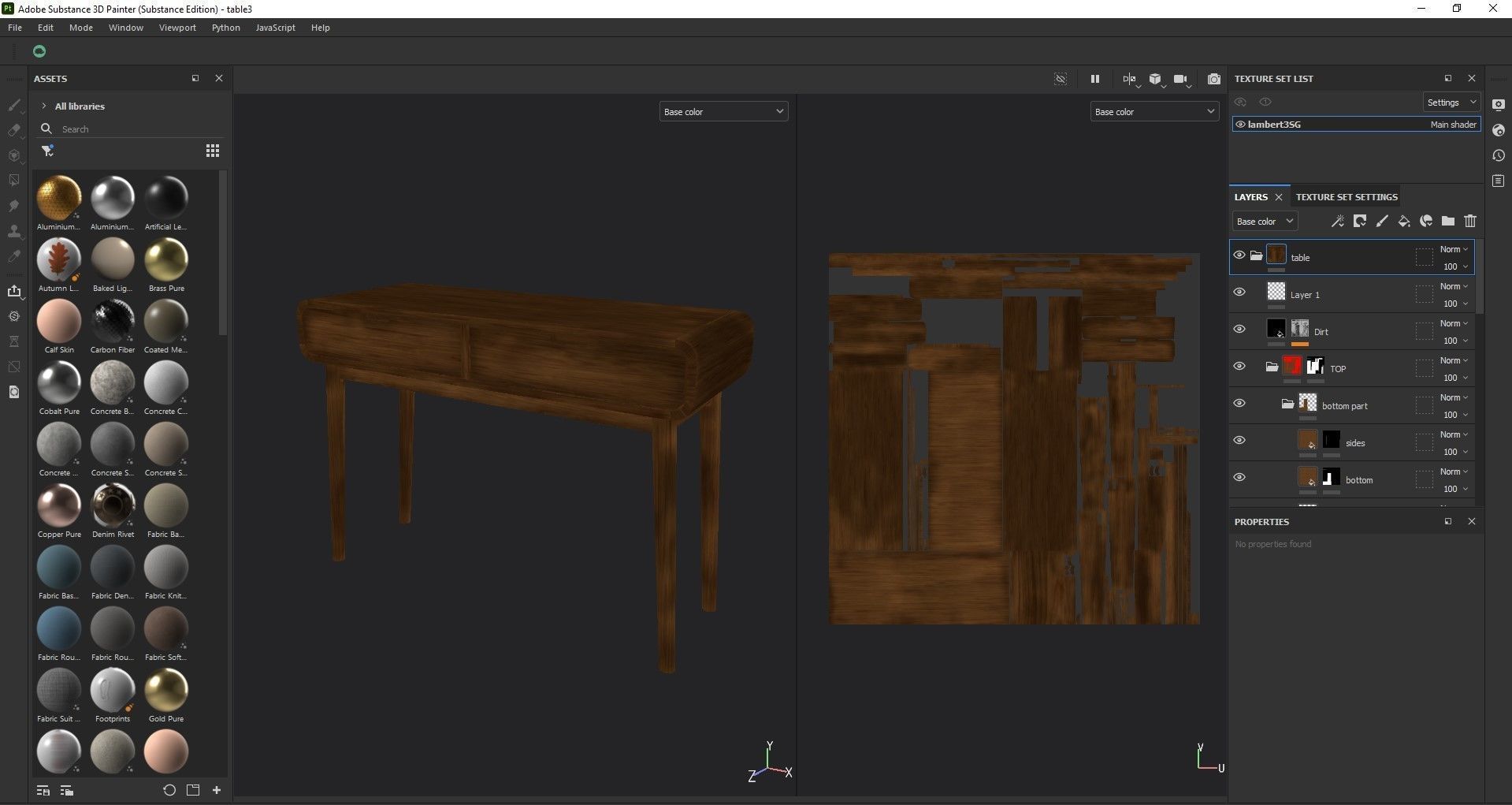Table in Walnut Wood Finish 3D model_8