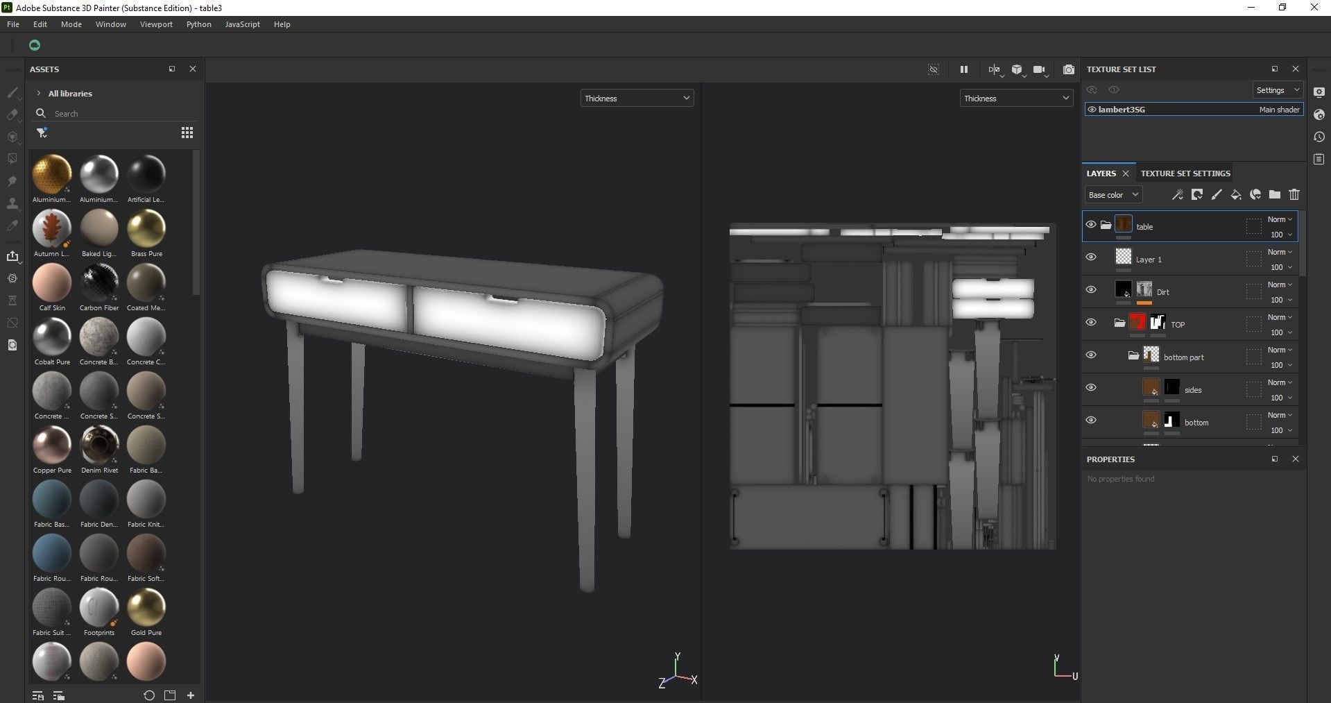 Table in Walnut Wood Finish 3D model_15