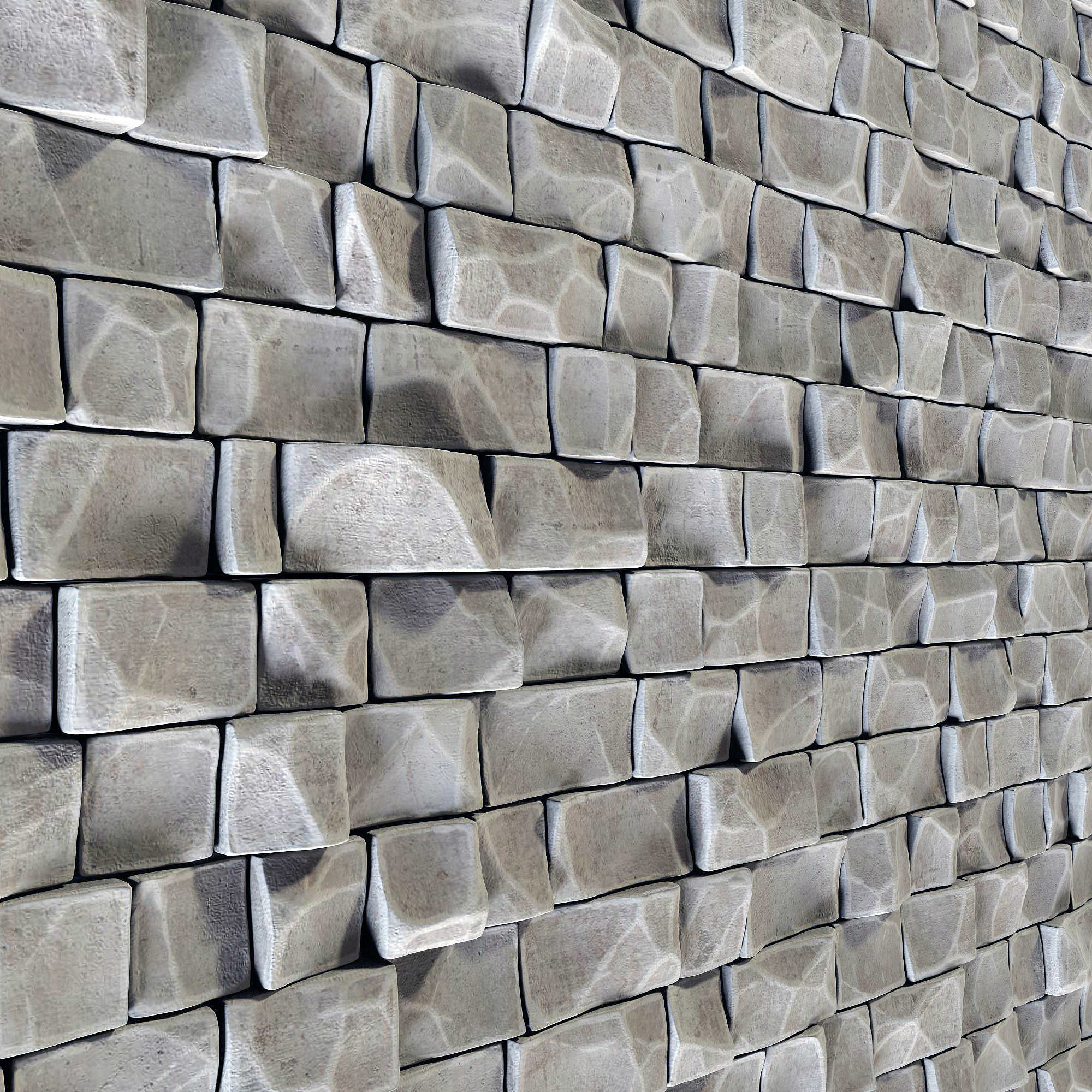 Stone wall rock brick n2 3D model_4