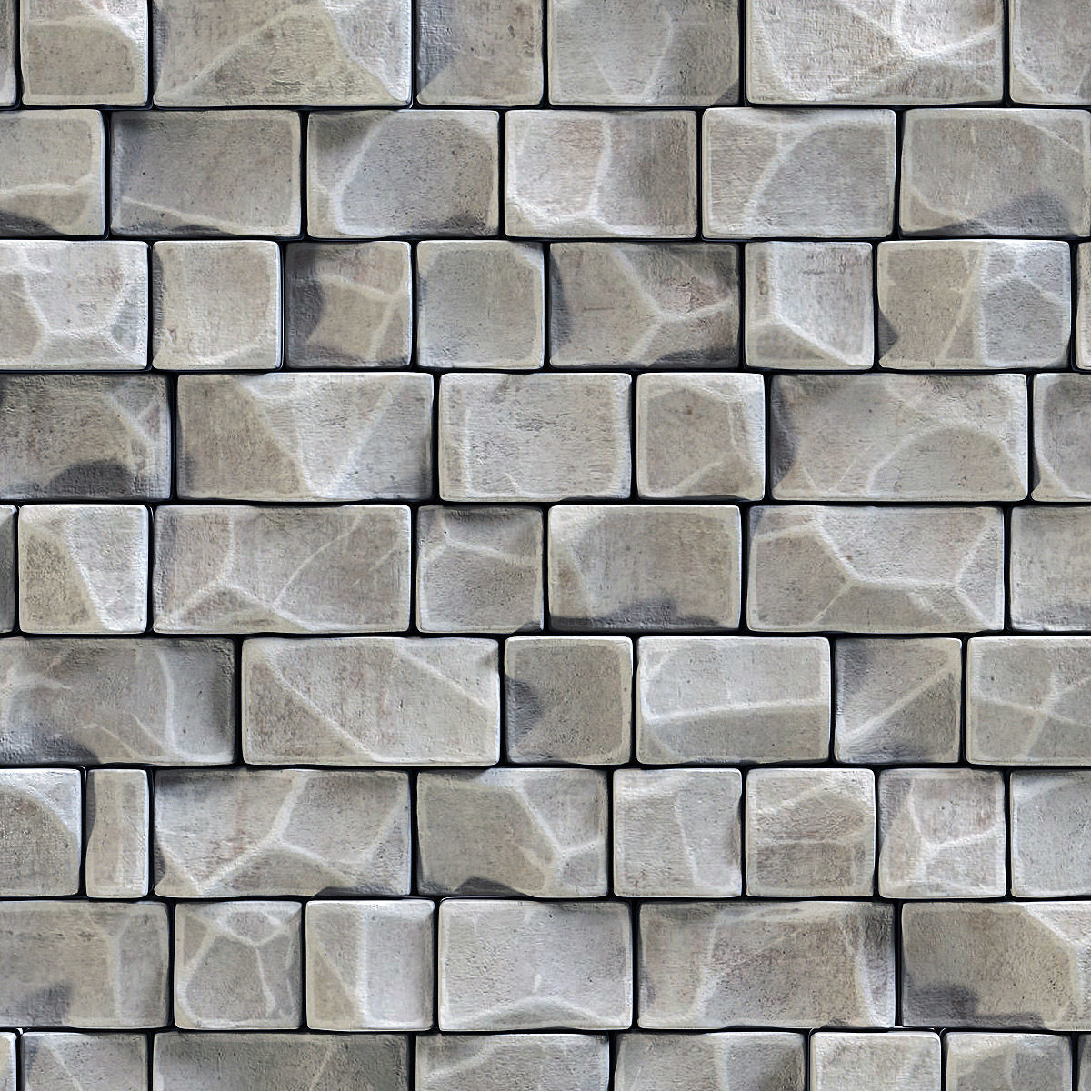 Stone wall rock brick n2 3D model_5