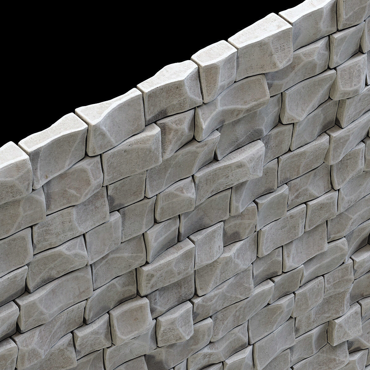 Stone wall rock brick n2 3D model_6