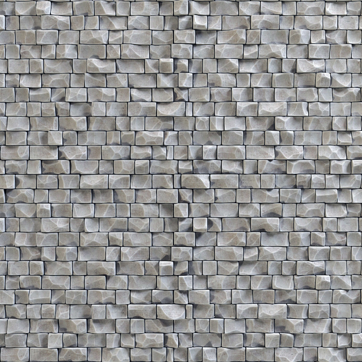 Stone wall rock brick n2 3D model_2