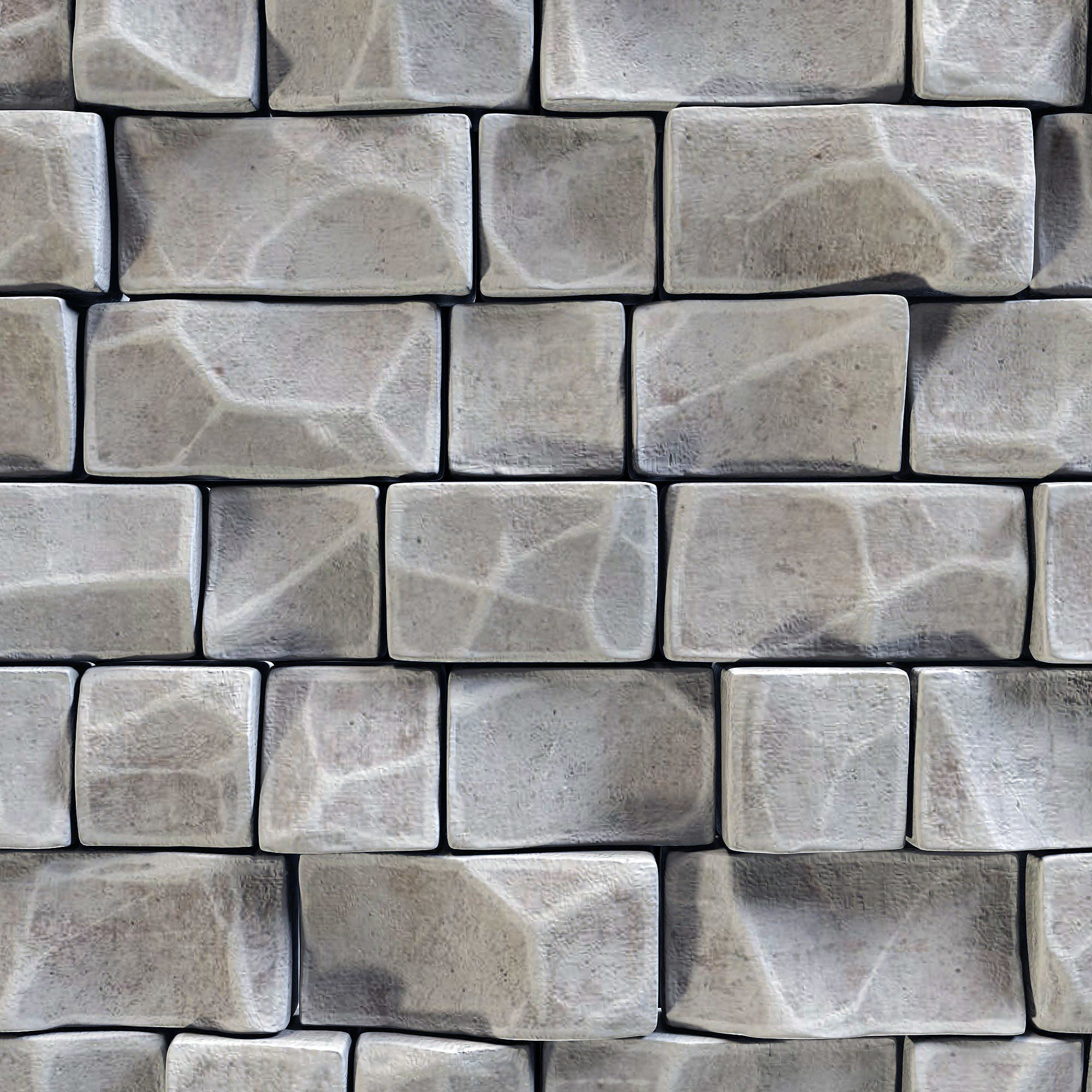 Stone wall rock brick n2 3D model_3