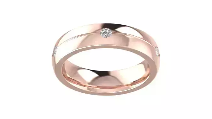 Solitaire Wedding  Band Ring 3dm STL OBJ FBX Renders Details 3D print model