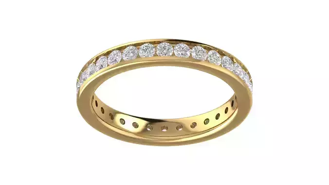 Full Eternity Wedding Band Ring 3dm STL OBJ FBX Renders Details
