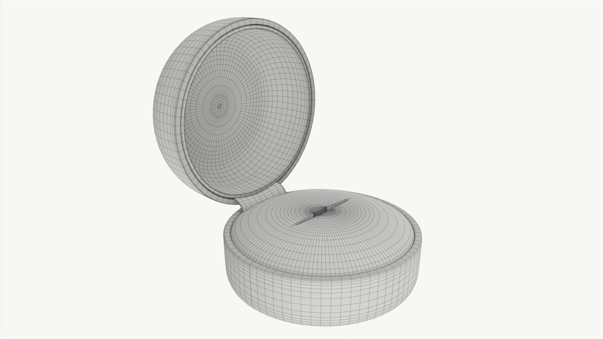 Jewelry box round open 3D model_5