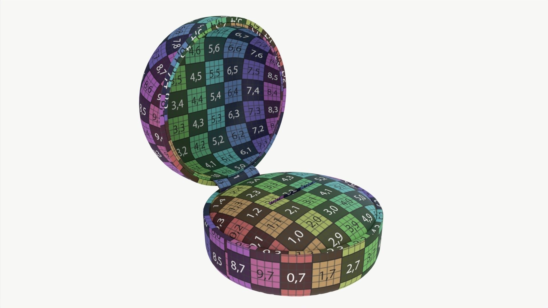 Jewelry box round open 3D model_6