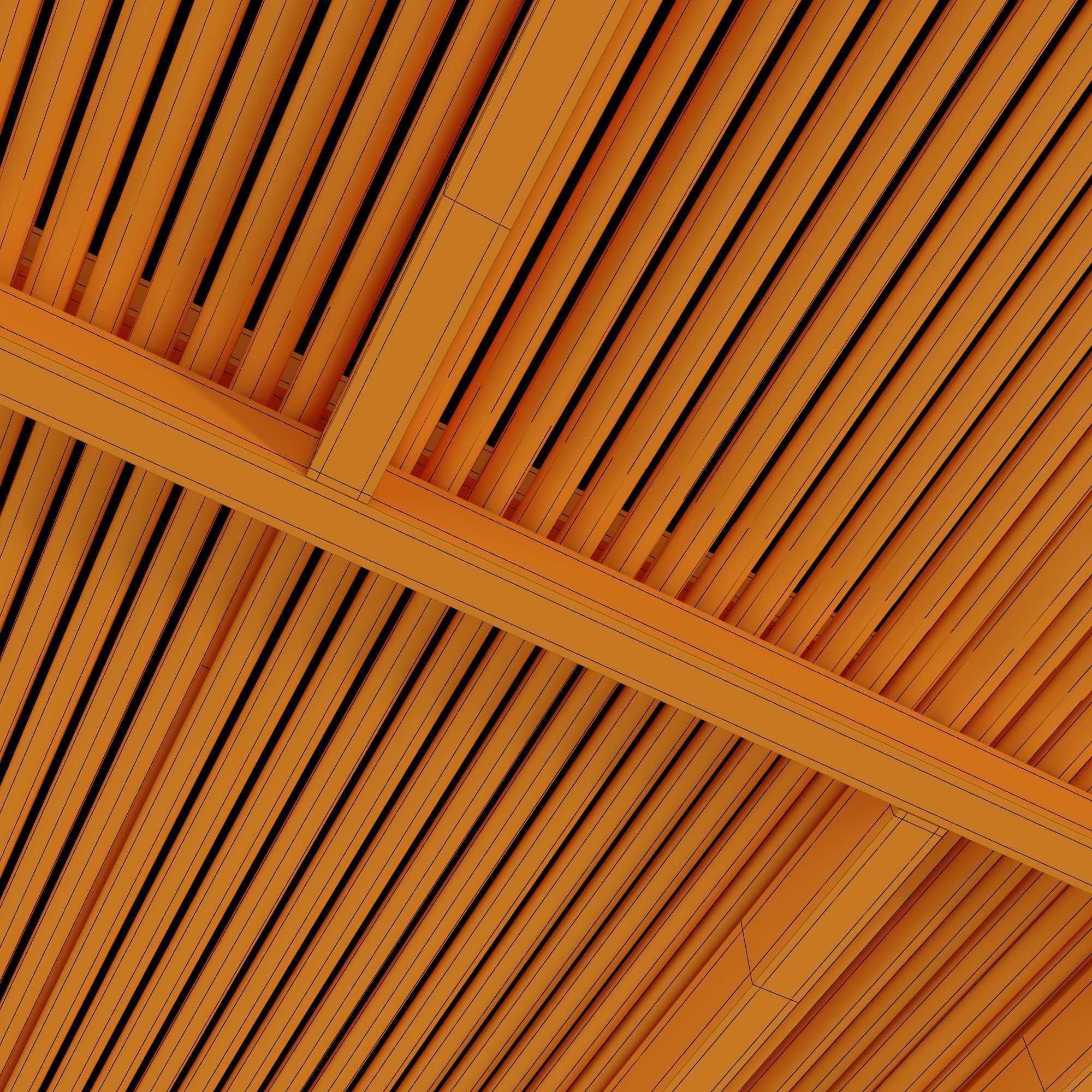 Ceiling straight thin branch n6 3D model_14