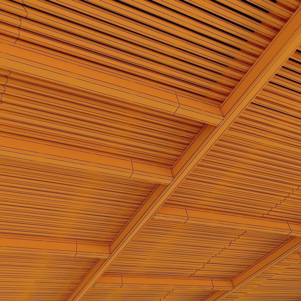 Ceiling straight thin branch n6 3D model_13