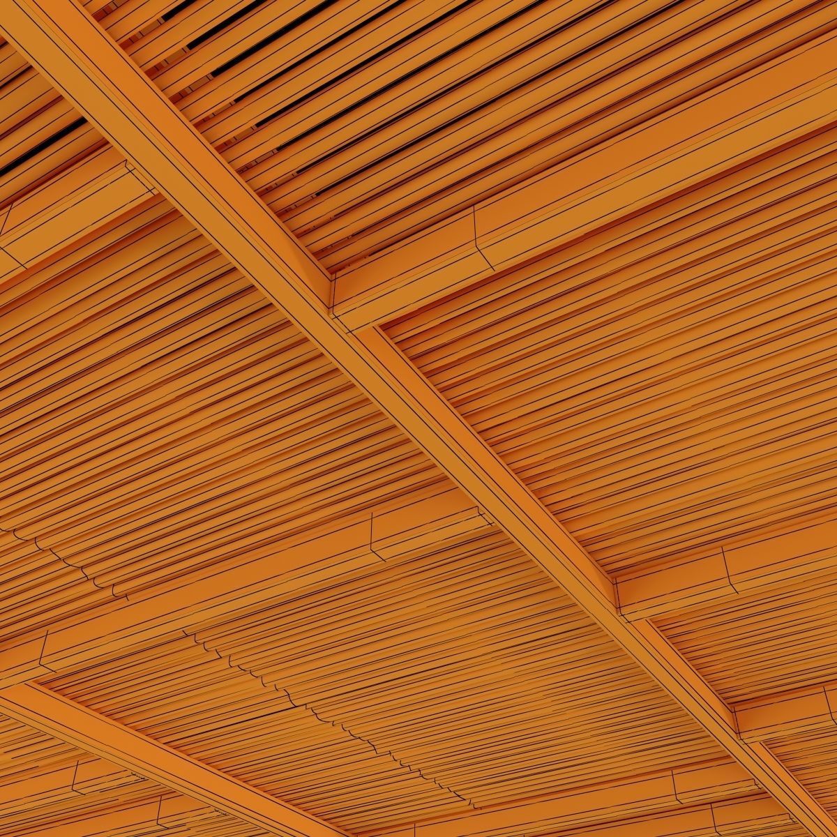 Ceiling straight thin branch n6 3D model_16