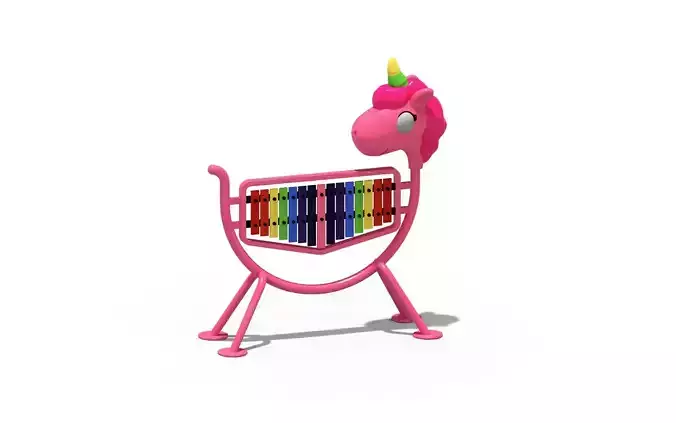 City park kids play percussion musicial playground instruments 3D model