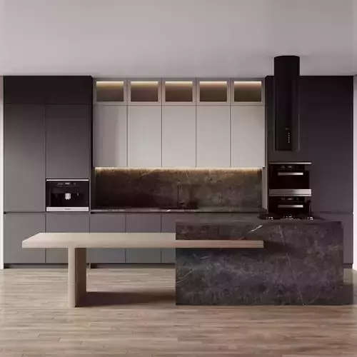 Kitchen017 modern kitchen with marble counter tops