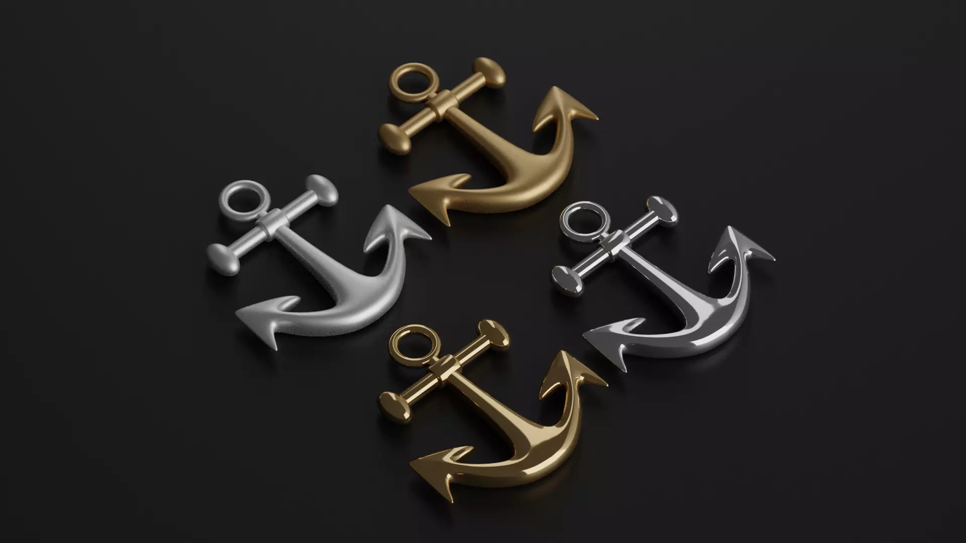 Cartoon Ship Anchor Low-poly 3D model_0