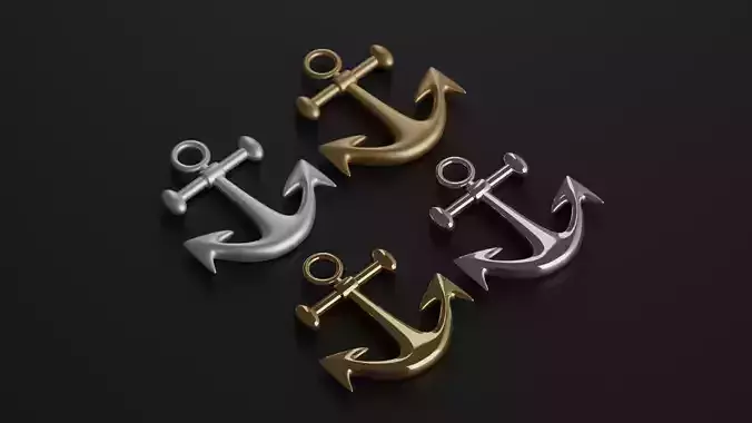 Cartoon Ship Anchor Low-poly 3D model Cartoon Ship Anchor Low-poly 3D model