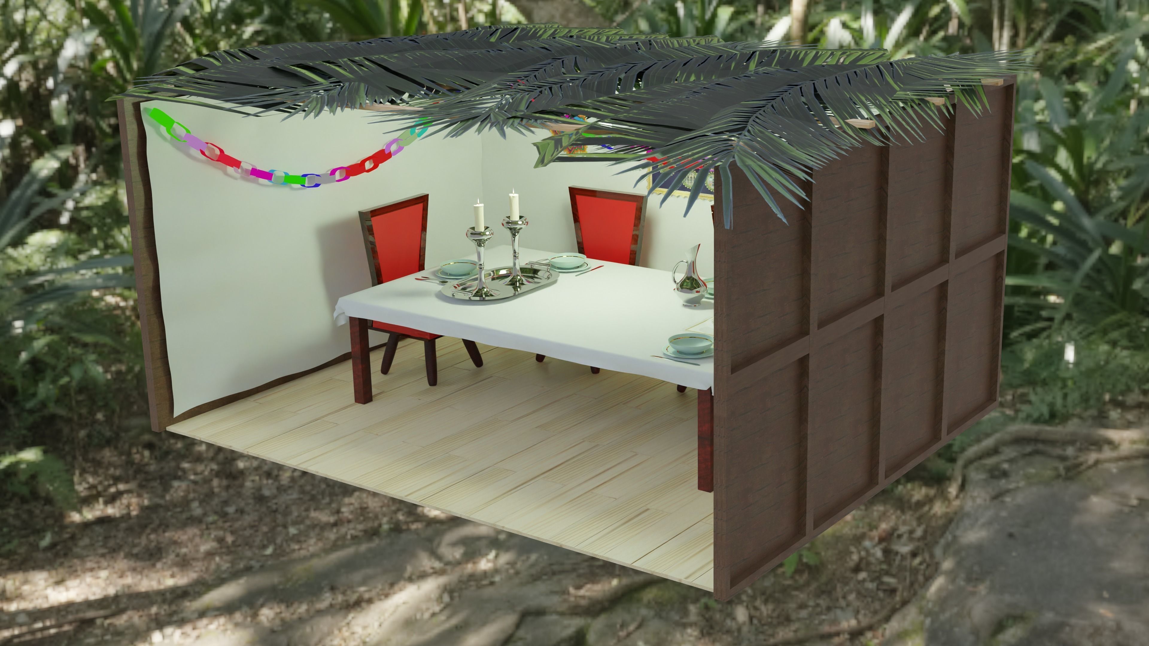 3D Succah sims dining room 3D model_2