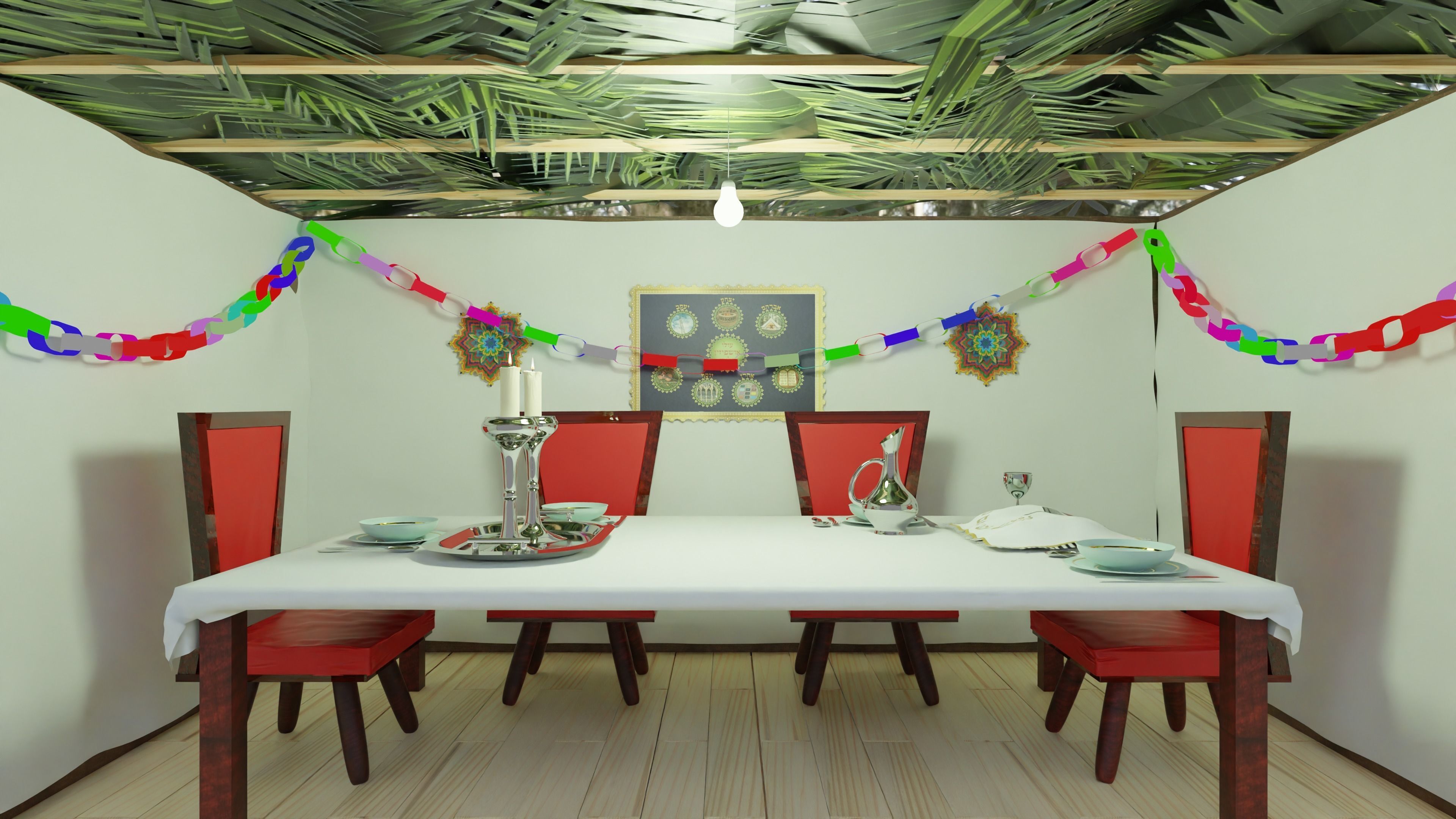 3D Succah sims dining room 3D model_6