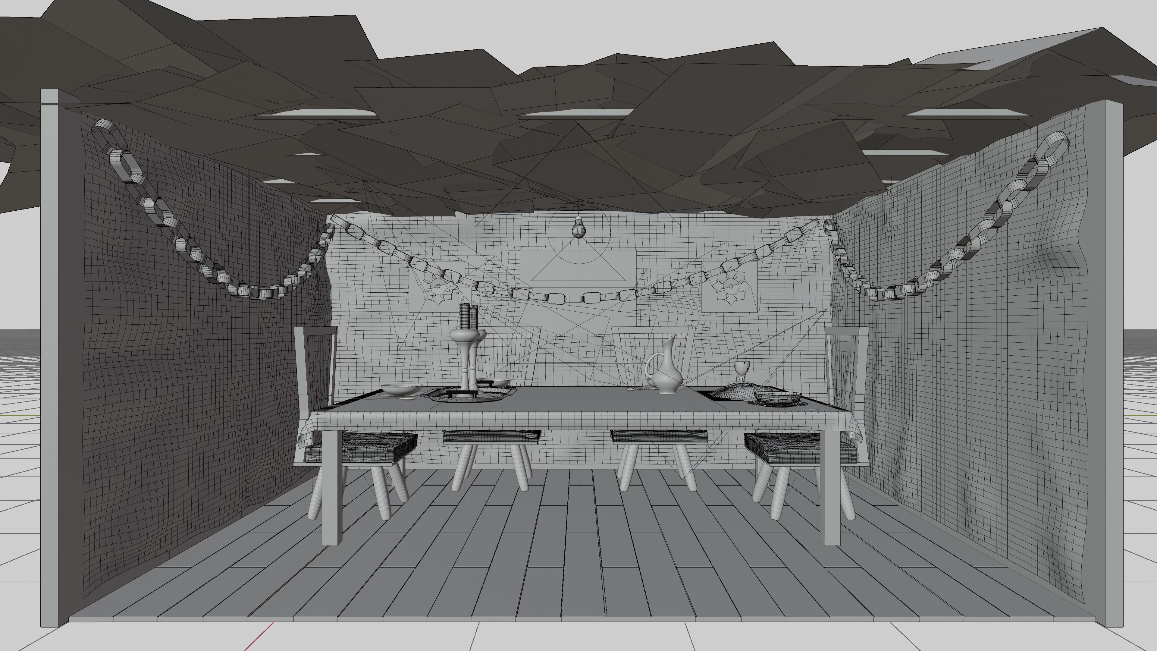 3D Succah sims dining room 3D model_5