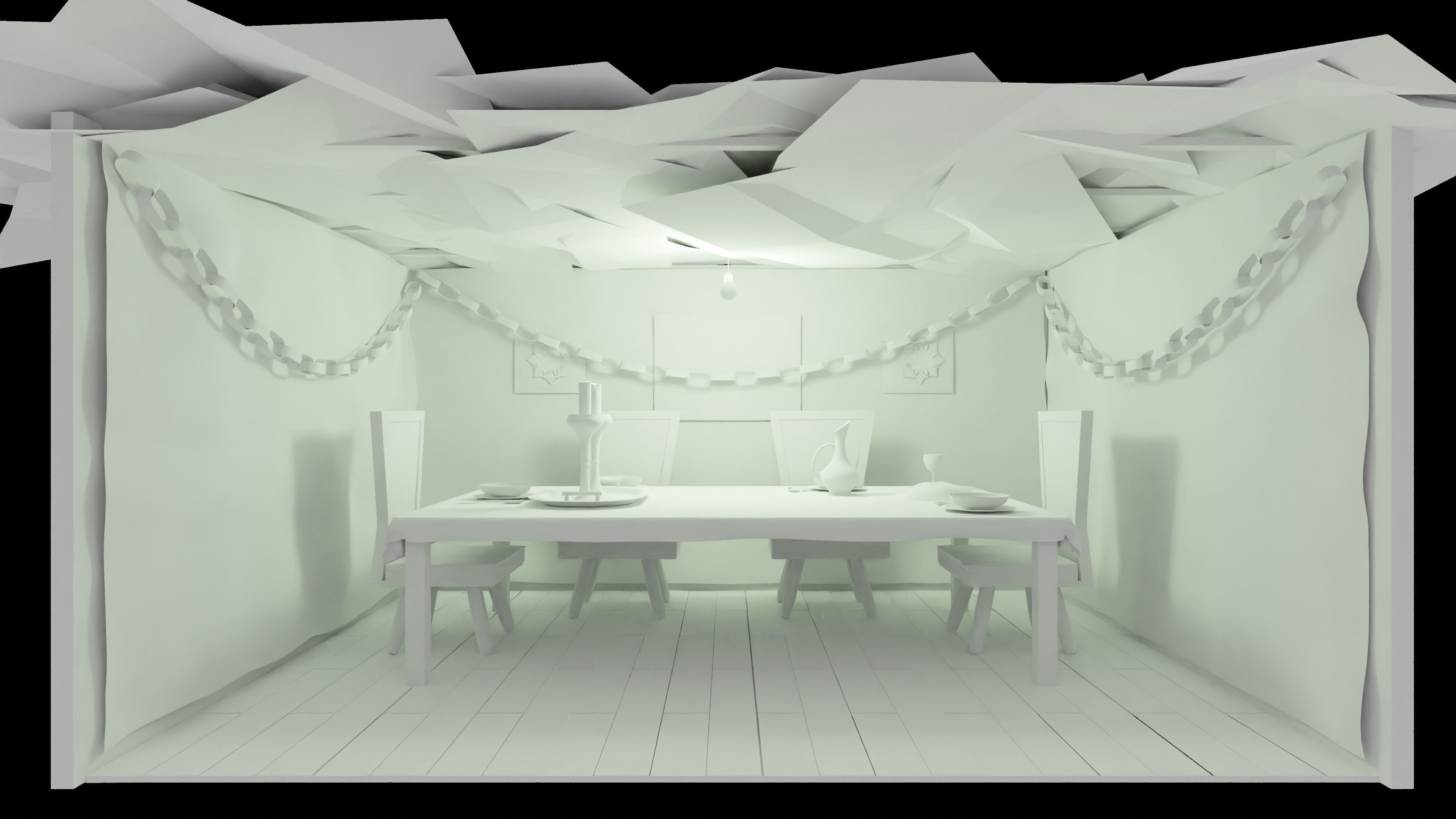 3D Succah sims dining room 3D model_4
