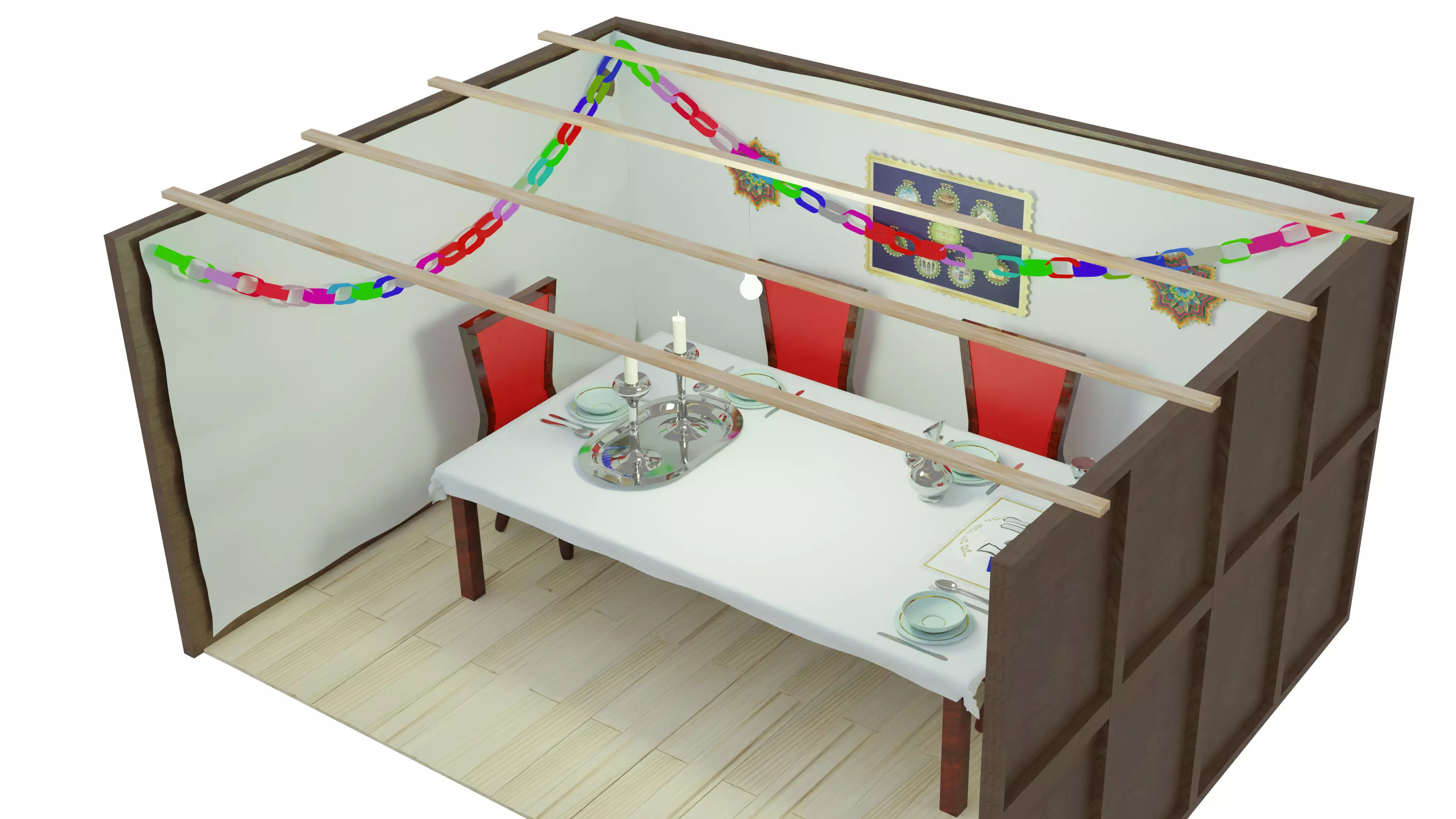 3D Succah sims dining room 3D model_0