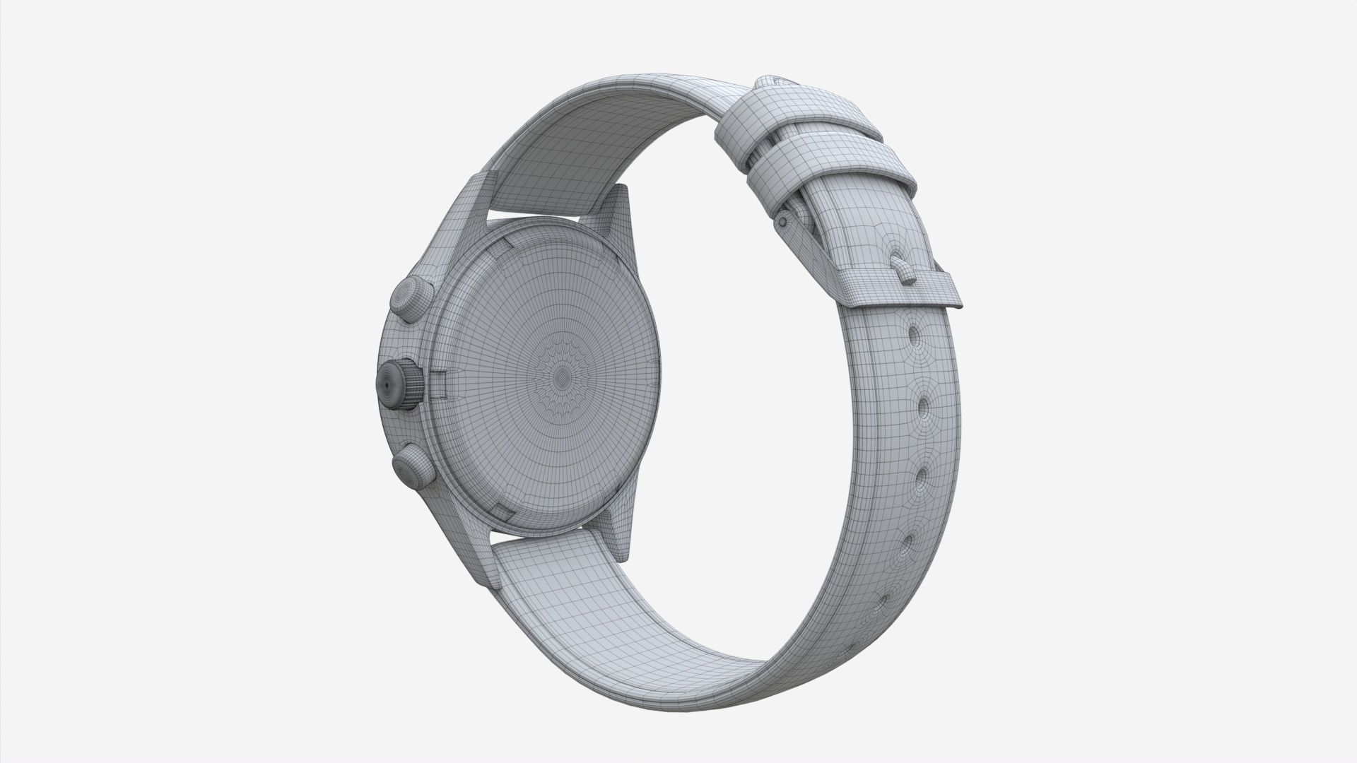 Wristwatch with Leather Strap 03 3D model_9