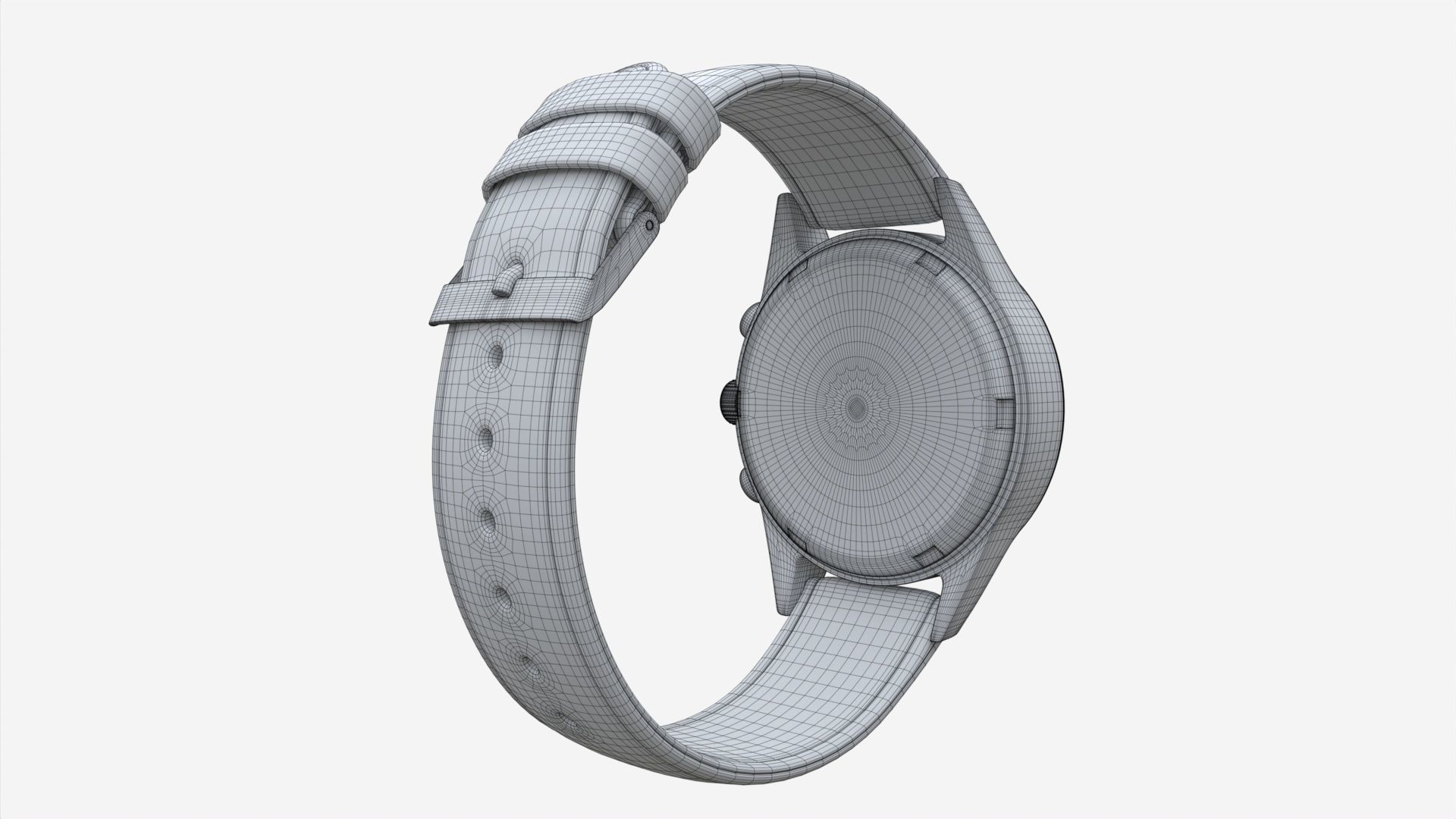 Wristwatch with Leather Strap 03 3D model_8