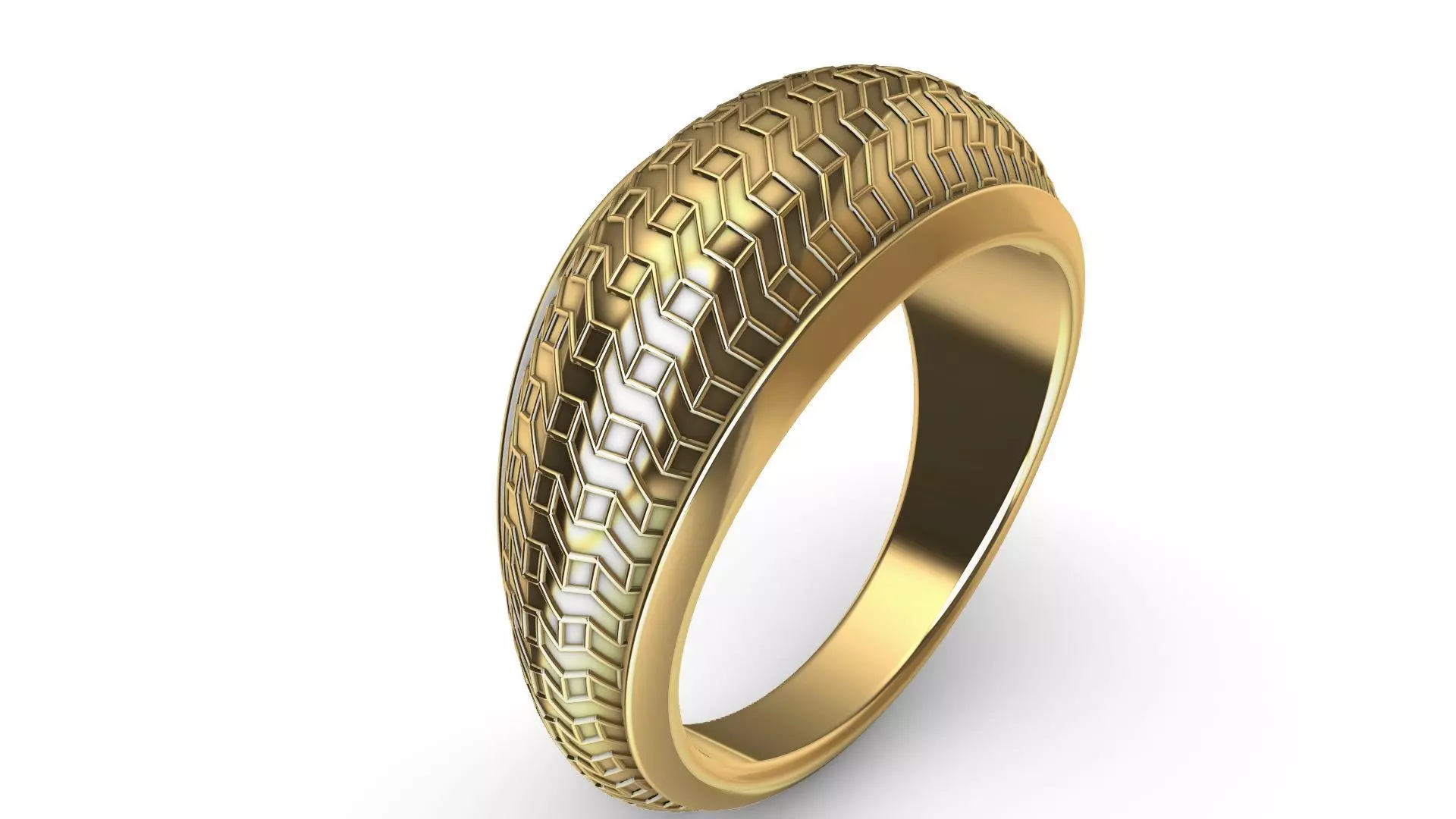 geometric textured ring stl verified 3D print model_0