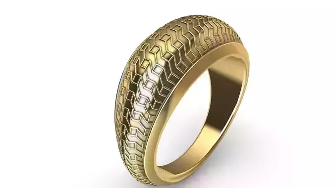 geometric textured ring stl verified