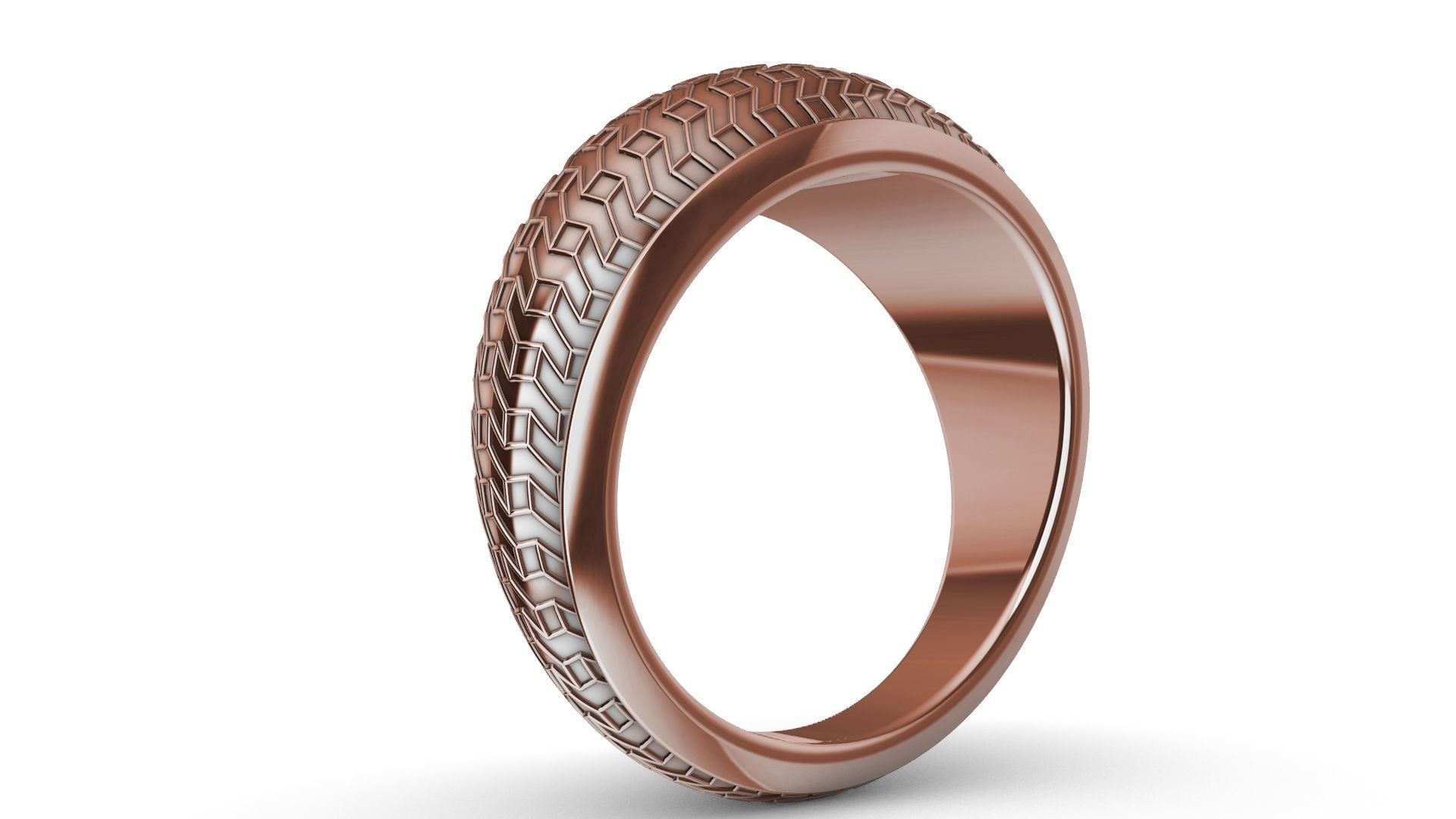 geometric textured ring stl verified 3D print model_19
