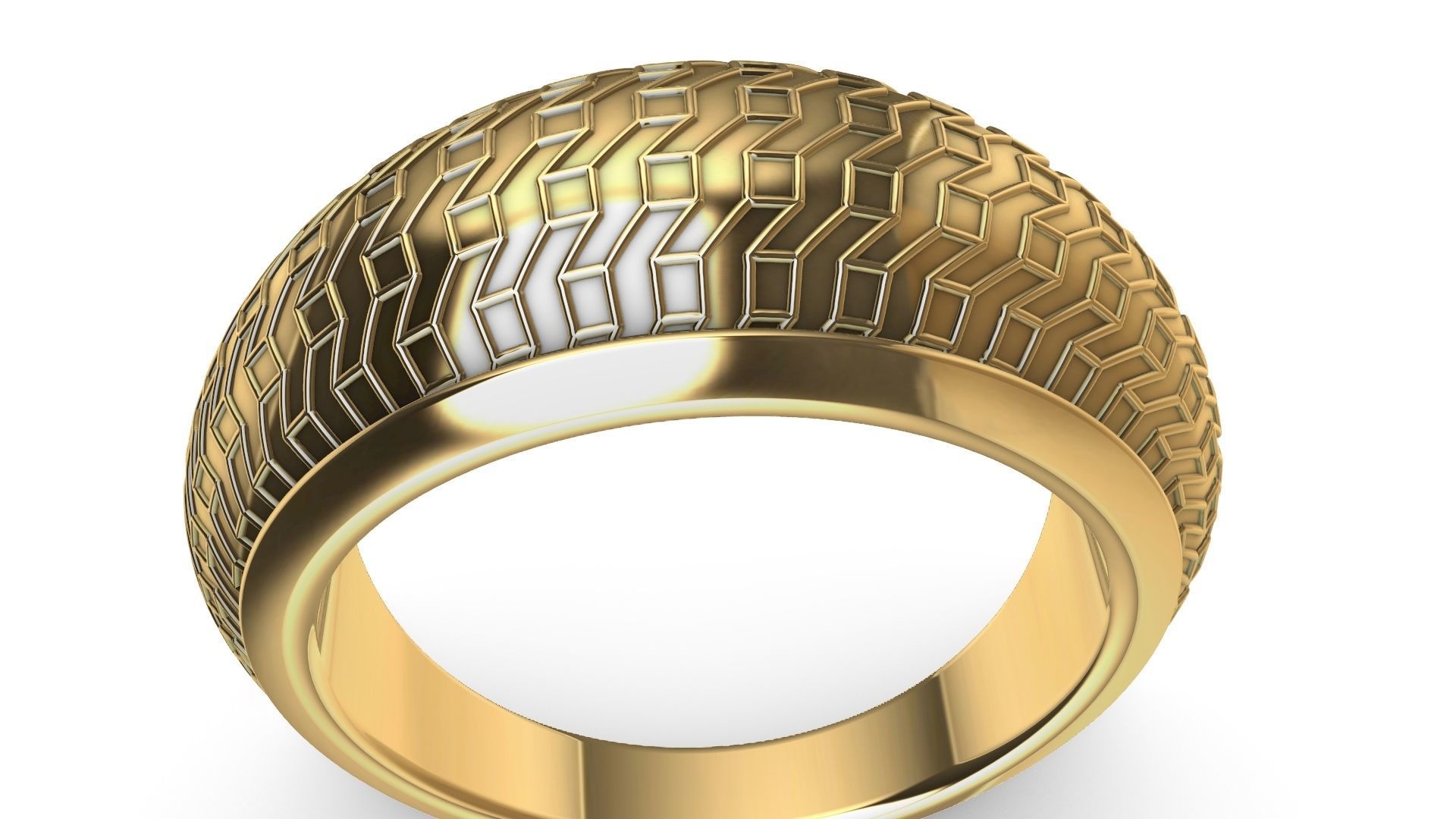 geometric textured ring stl verified 3D print model_1