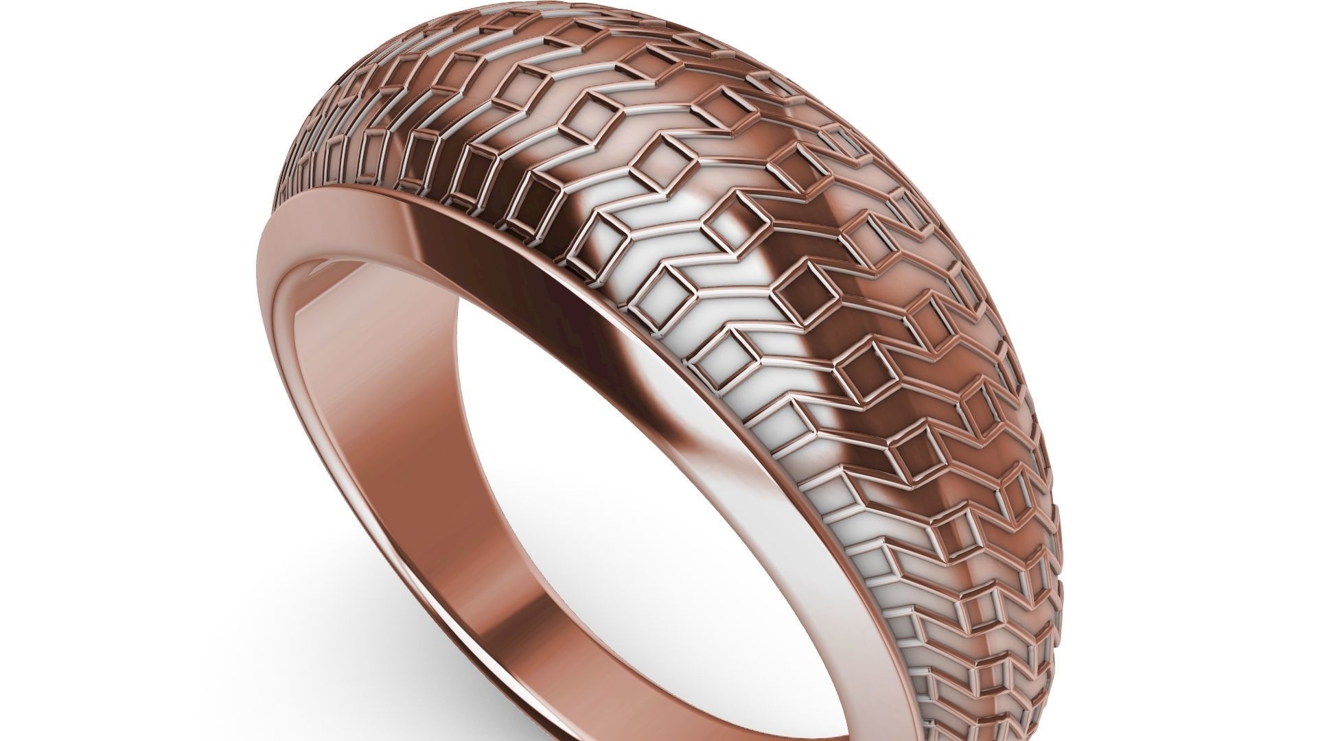 geometric textured ring stl verified 3D print model_18