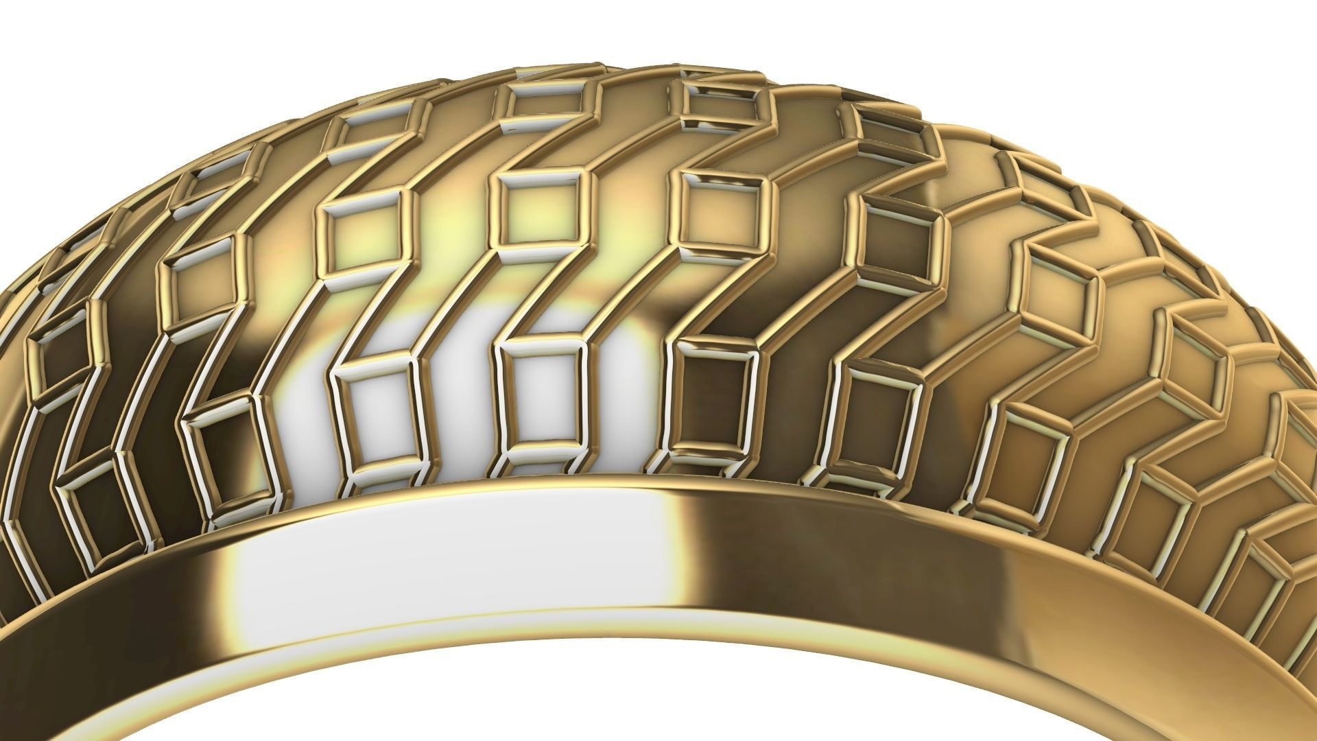 geometric textured ring stl verified 3D print model_4