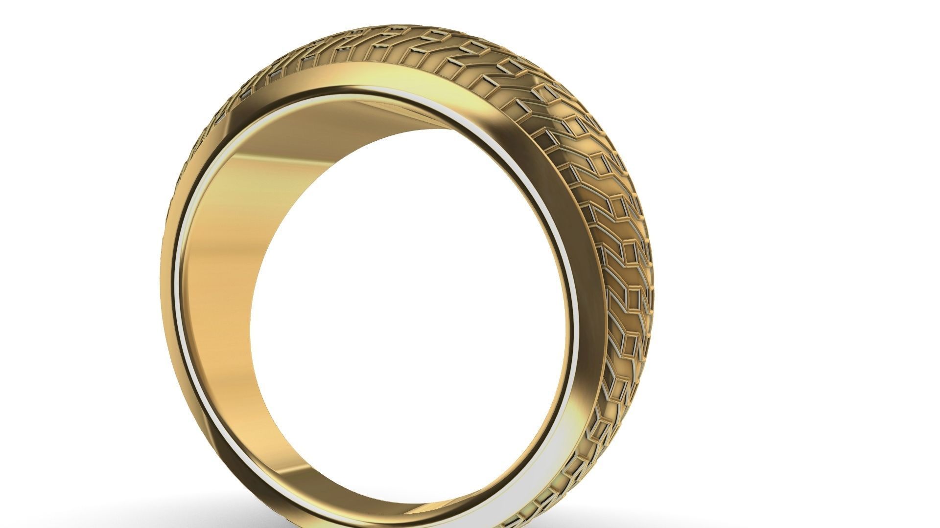 geometric textured ring stl verified 3D print model_9