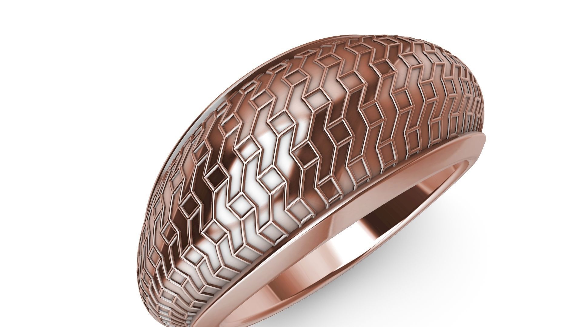 geometric textured ring stl verified 3D print model_16