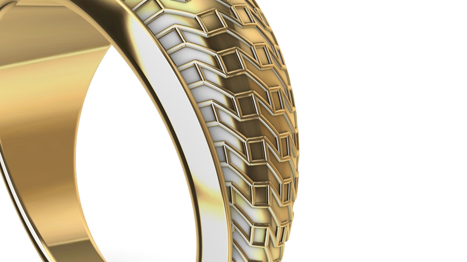 geometric textured ring stl verified 3D print model_10