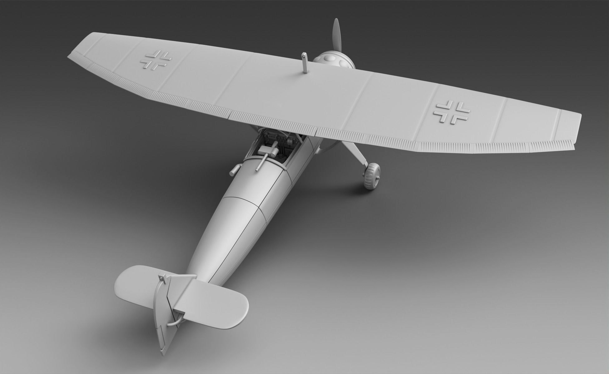 German plane Hainkel-125 3D print model_1