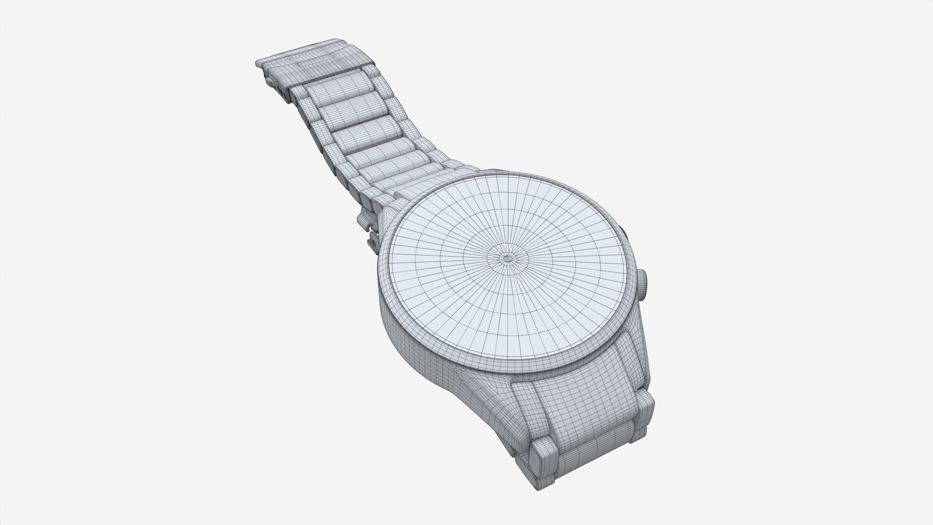 Wristwatch with Steel Bracelet 02 3D model_7