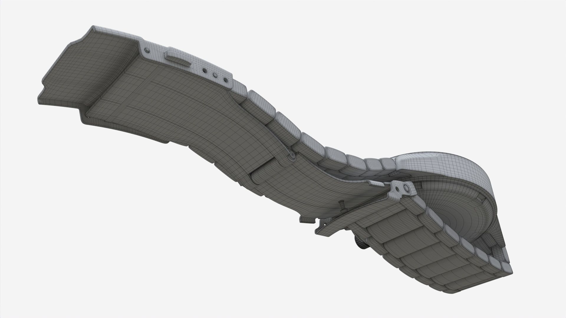 Wristwatch with Steel Bracelet 02 3D model_12