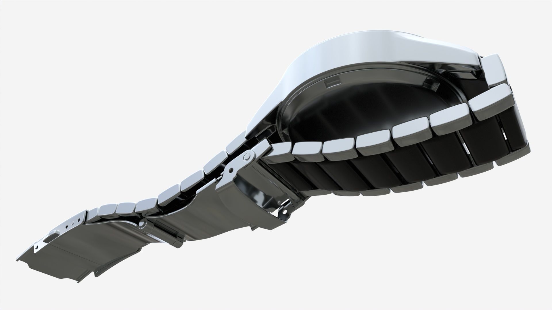 Wristwatch with Steel Bracelet 02 3D model_5