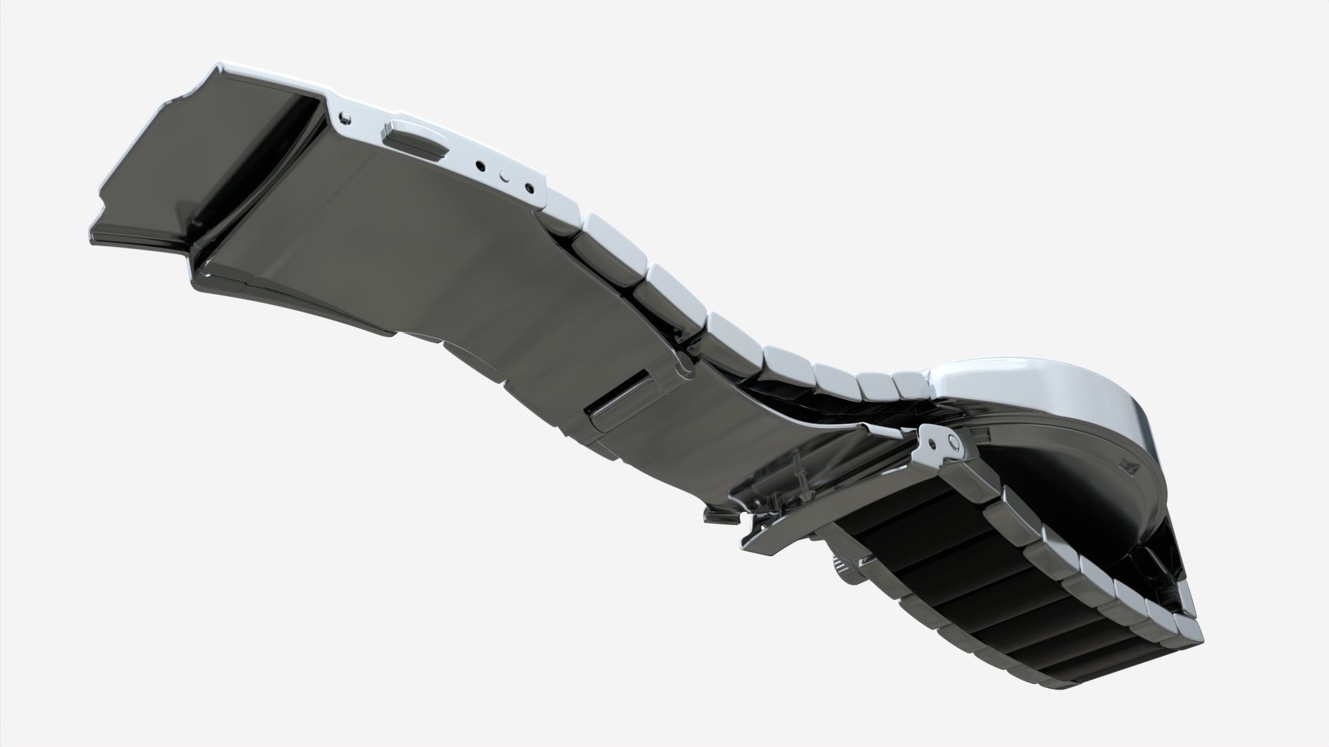 Wristwatch with Steel Bracelet 02 3D model_4