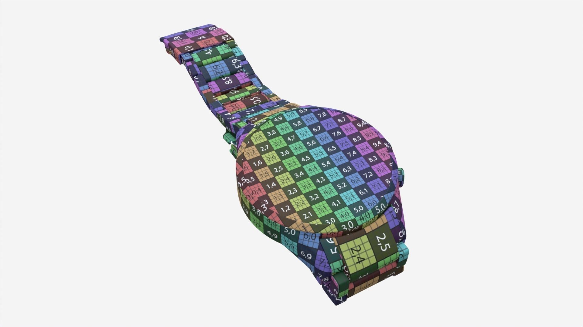 Wristwatch with Steel Bracelet 02 3D model_15