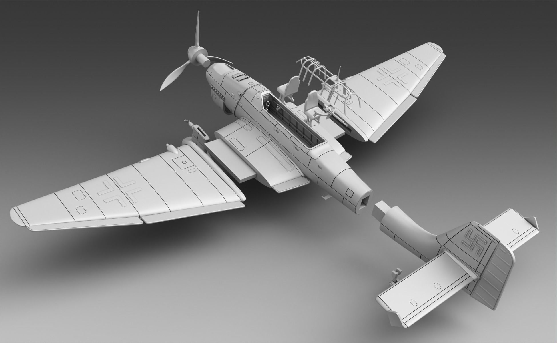 German plane Ju-87 3D print model_2